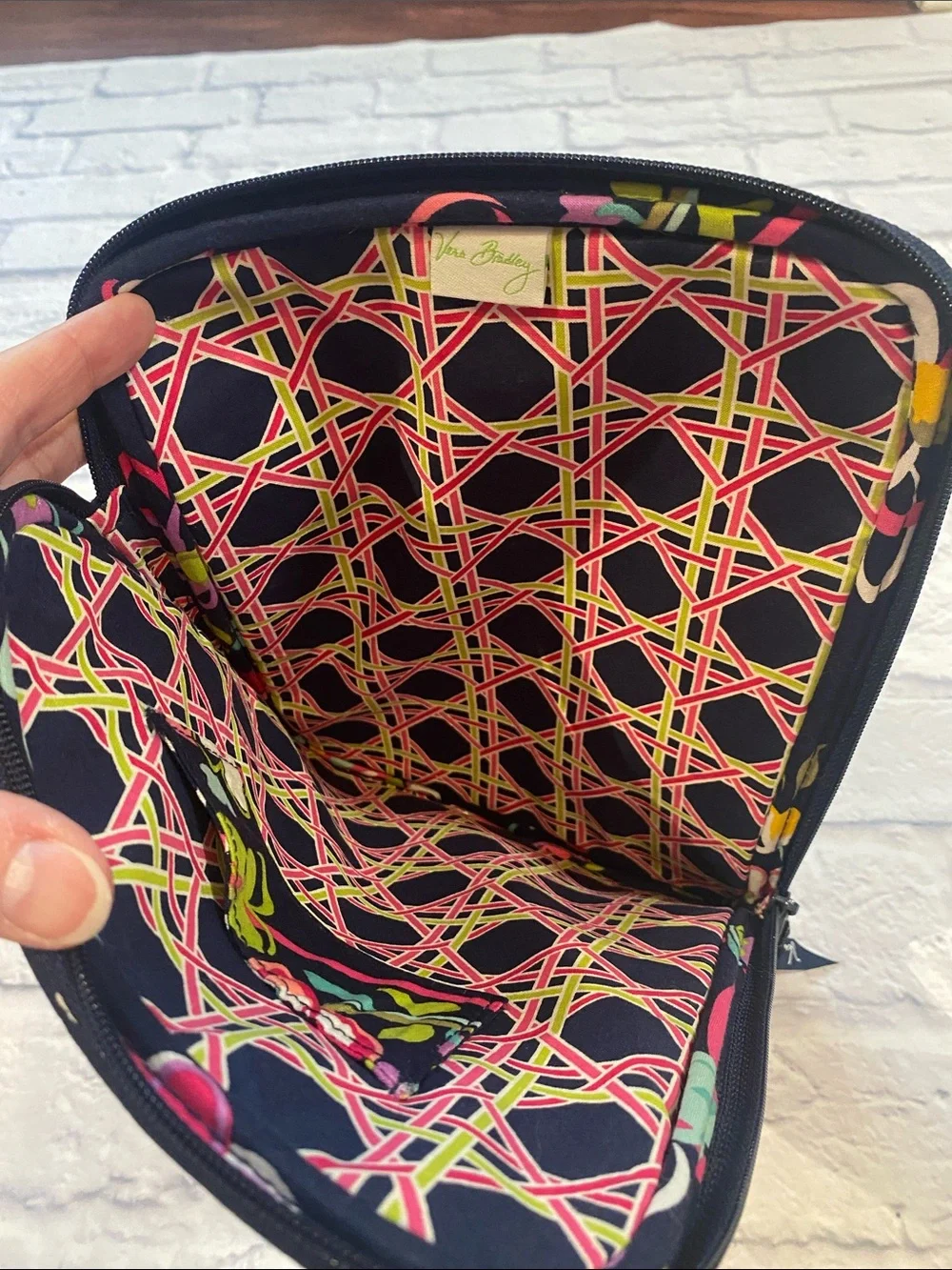 Vera Bradley Navy Ribbons & Floral Quilted Tablet Case